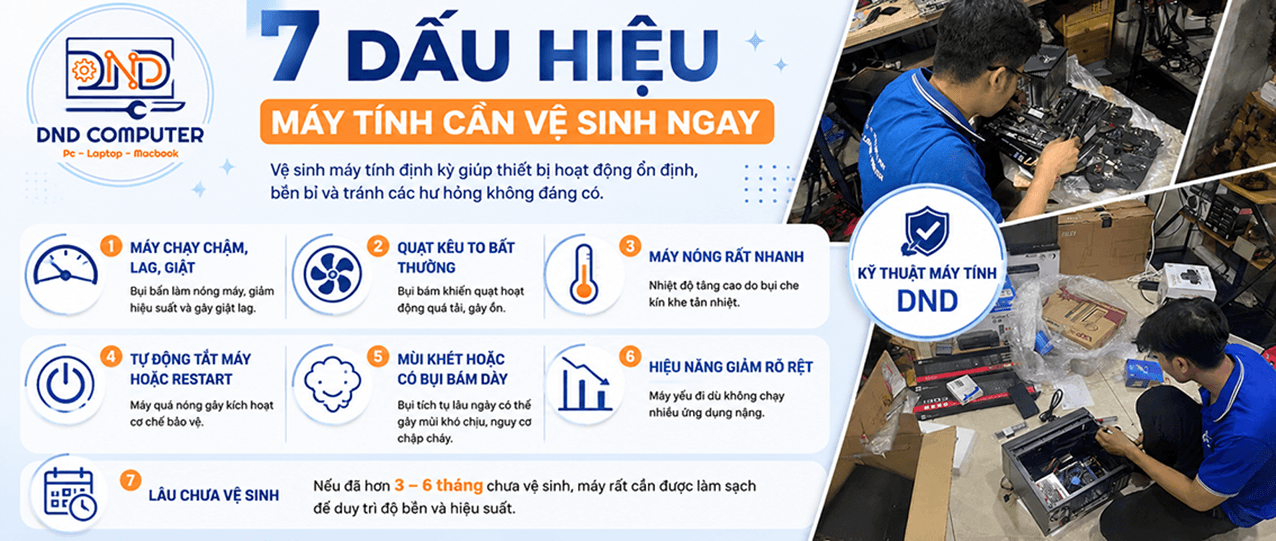 dấu hiệu cần vệ sinh m&aacute;y t&iacute;nh tại nh&agrave;