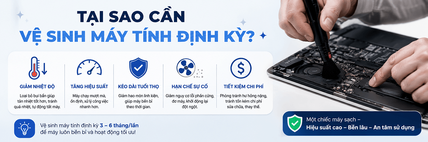 dấu hiệu cần vệ sinh m&aacute;y t&iacute;nh định kỳ