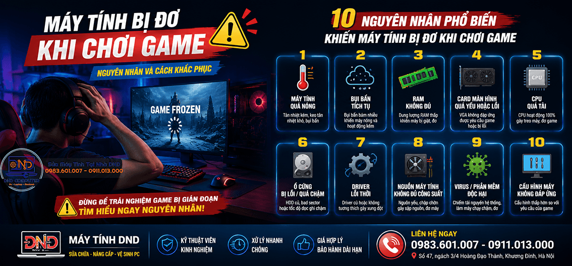 m&aacute;y t&iacute;nh bị đơ khi chơi game