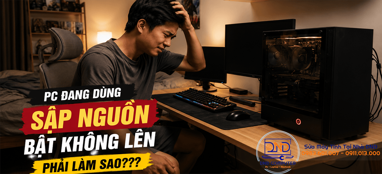 PC Đang Dùng Bị Sập Nguồn Bật Không Lên