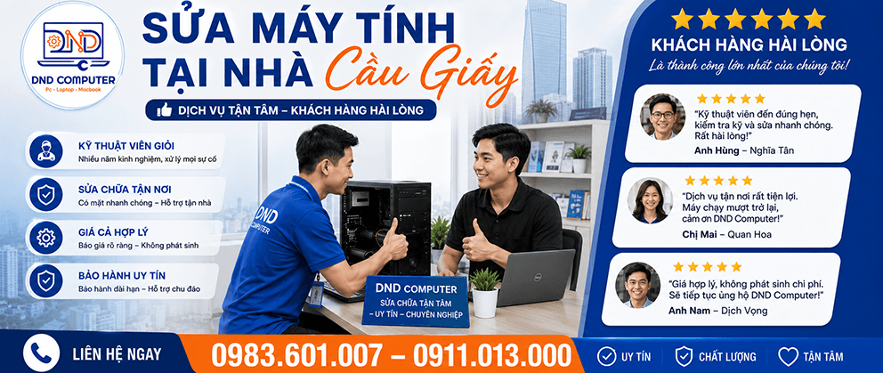 Dịch vụ sửa m&aacute;y t&iacute;nh tại nh&agrave; Cầu Giấy