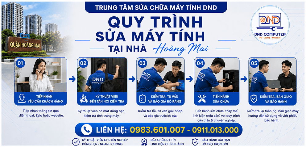 Sửa máy tính tại nhà Hoàng Mai