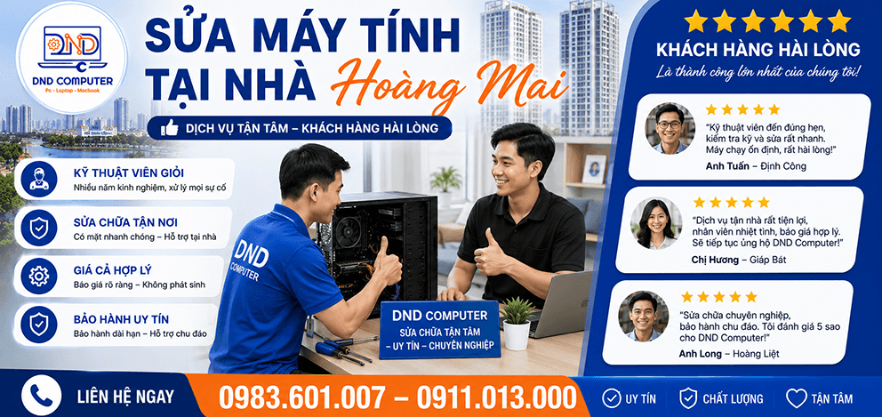 Sửa máy tính tại nhà Hoàng Mai