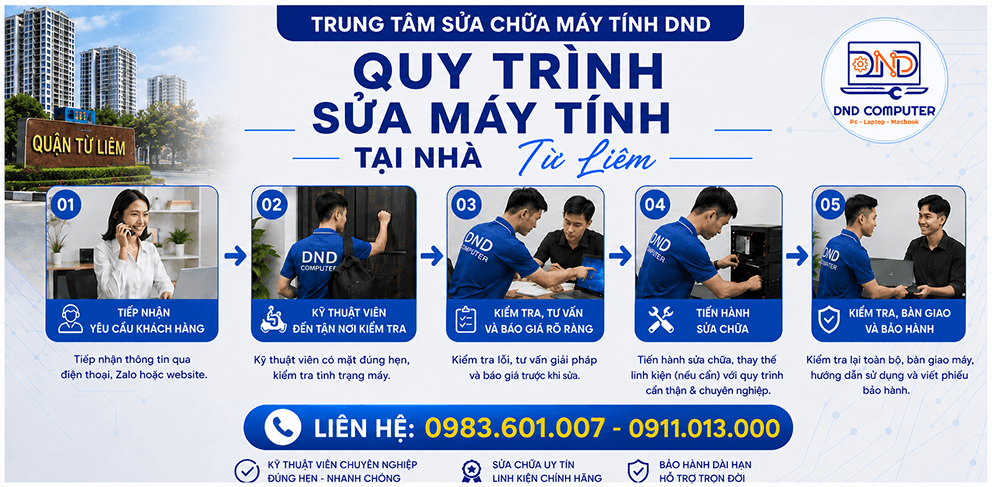 Sửa máy tính tại nhà Nam Từ Liêm