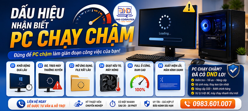 Pc chạy chậm, nguyên nhân và cách khắc phục