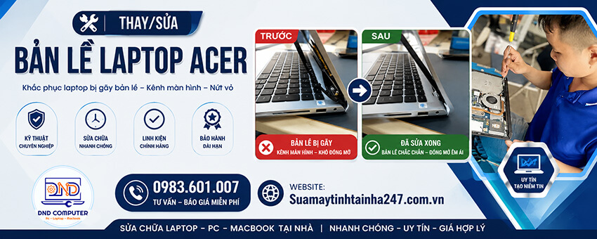 Thay bản lề laptop Acer, sửa bản lề laptop Acer