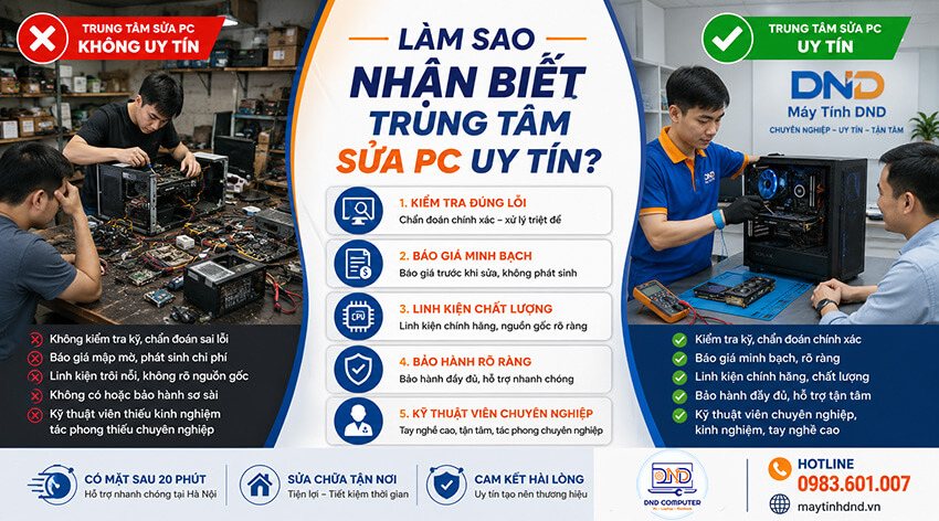 Dịch vụ sửa Pc Uy tín