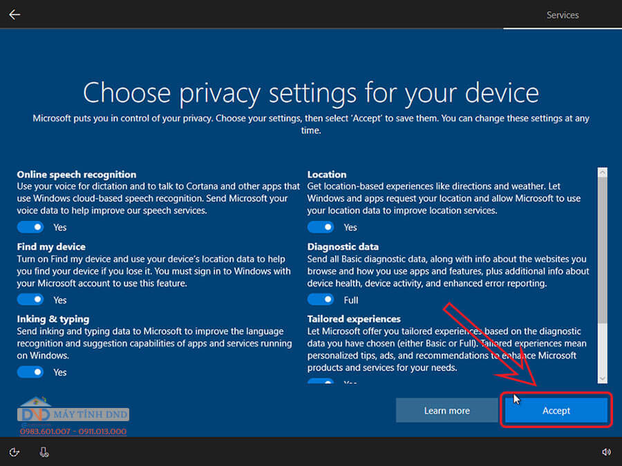c&agrave;i windows 10 tại nh&agrave;